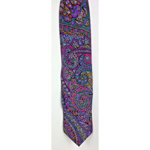 Hilditch & Key Jermyn Street London Saks 5th Ave Mens 100% Silk Paisley Necktie
